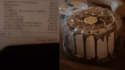 El regalo que le hicieron por su cumpleaños en un restaurant