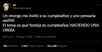 La rara invitación de cumple