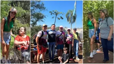 Antonella Roccuzzo y sus hijos viajaron a las Cataratas del Iguazú