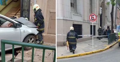 Un auto chocó de frente contra una escuela en San Cristóbal