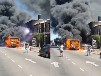 Se incendió un colectivo en Morón