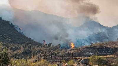 Procuran contener un incendio en Mina Clavero