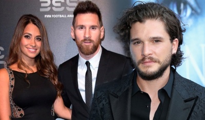 Messi y Antonela junto a "Jon Snow"