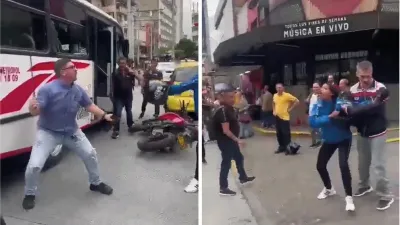 Colectivero samurai atacó a un motoquero en Medellín