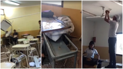 Alumnos destrozaron un colegio y se burlaron