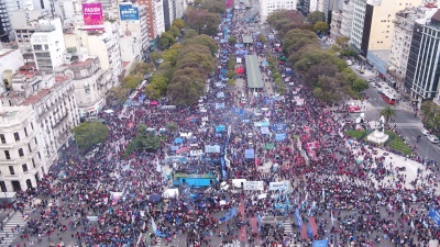 Manifestaciones en el centro porteño post partido de Argentina