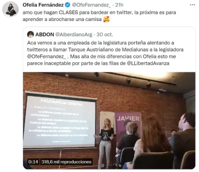 Ofelia Fernández le respondió a Lilia Lemoine