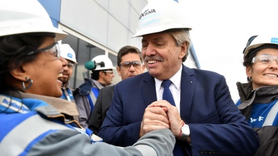 Alberto Fernández recorre el Gasoducto Néstor Kirchner