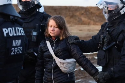 Greta Thunberg detenida en una protesta en Alemania