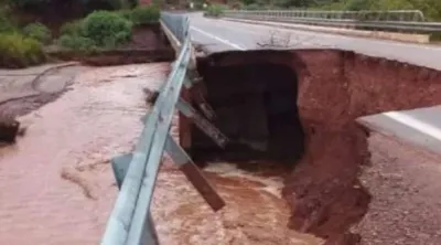 Salta: un puente de una ruta se partió en dos