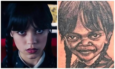 El tatuaje de Merlina que se hizo viral y la reacción de Jenna Ortega