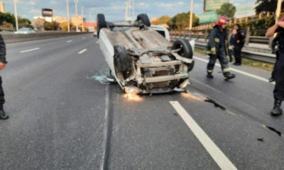 Brutal choque y vuelco en General Paz: uno de los conductores tenía alcohol en sangre