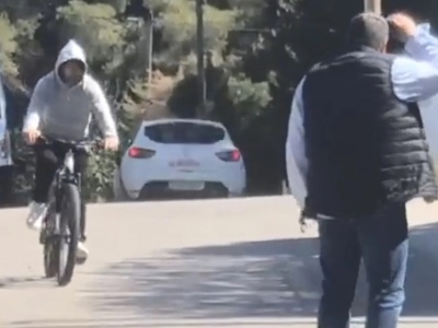 Messi metió paseo en bici en Barcelona