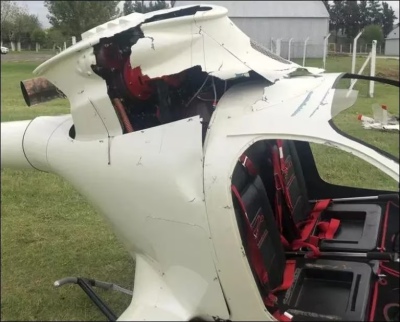 Se estrelló un helicóptero a metros de la Autopista Buenos Aires-La Plata