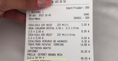 El llamativo mensaje que apareció en el ticket de un restaurante