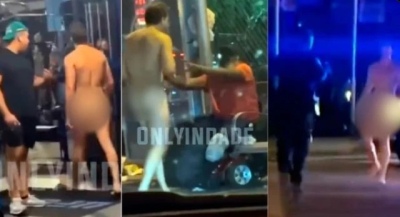Hombre desnudo ataca personas en Miami: video