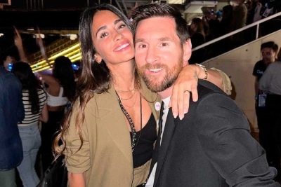 Messi y Anto Rocuzzo fueron al show de Coldplay en Barcelona