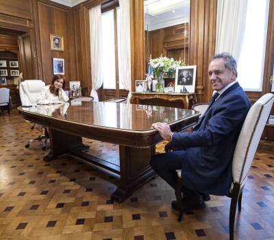 Cristina Kirchner y Daniel Scioli se reunieron en el Senado