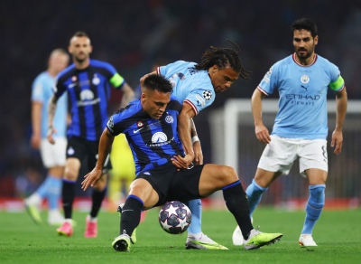 Lautaro Martínez después de perder la final de la Champions League