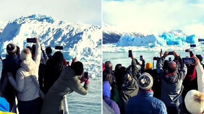 El Calafate: turistas filmaron la rotación de un iceberg