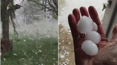 Una tormenta eléctrica iluminó la noche del AMBA y un fuerte temporal provocó destrozos en La Pampa