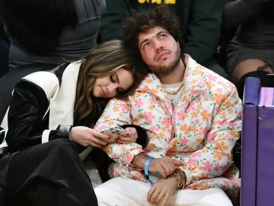 Las tiernas fotos de Selena Gómez y Benny Blanco en el partido de los Lakers