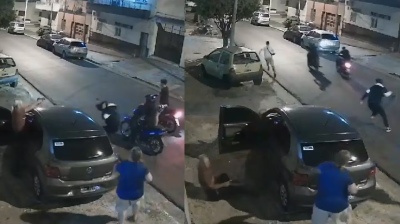 Fuerte video: delincuentes le dispararon en el pecho a una policía para robarle