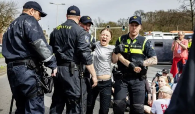 Detuvieron a Greta Thunberg durante una protesta en Países Bajos