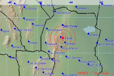 Un fuerte temblor de 4,6 grados sacudió a la provincia de Córdoba