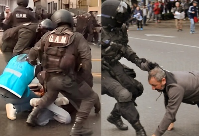 Incidentes en la 9 de Julio durante la protesta de los movimientos sociales