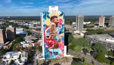 Tremendo: el mural de Messi más grande de Argentina se inaugura en Santa Fe