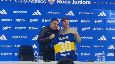 Riquelme presentó a Tomás Belmonte como nuevo refuerzo de Boca