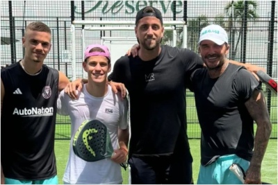 David Beckham se divirtió con el Peque Schwartzman y lo provocó después de un partido de pádel