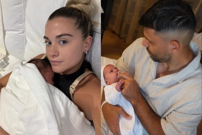 El Kun Agüero y Sofía Calzetti presentan a su hija Olivia: "Amor eterno"