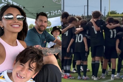 La familia Messi, acompañando a Thiago en el Inter Miami