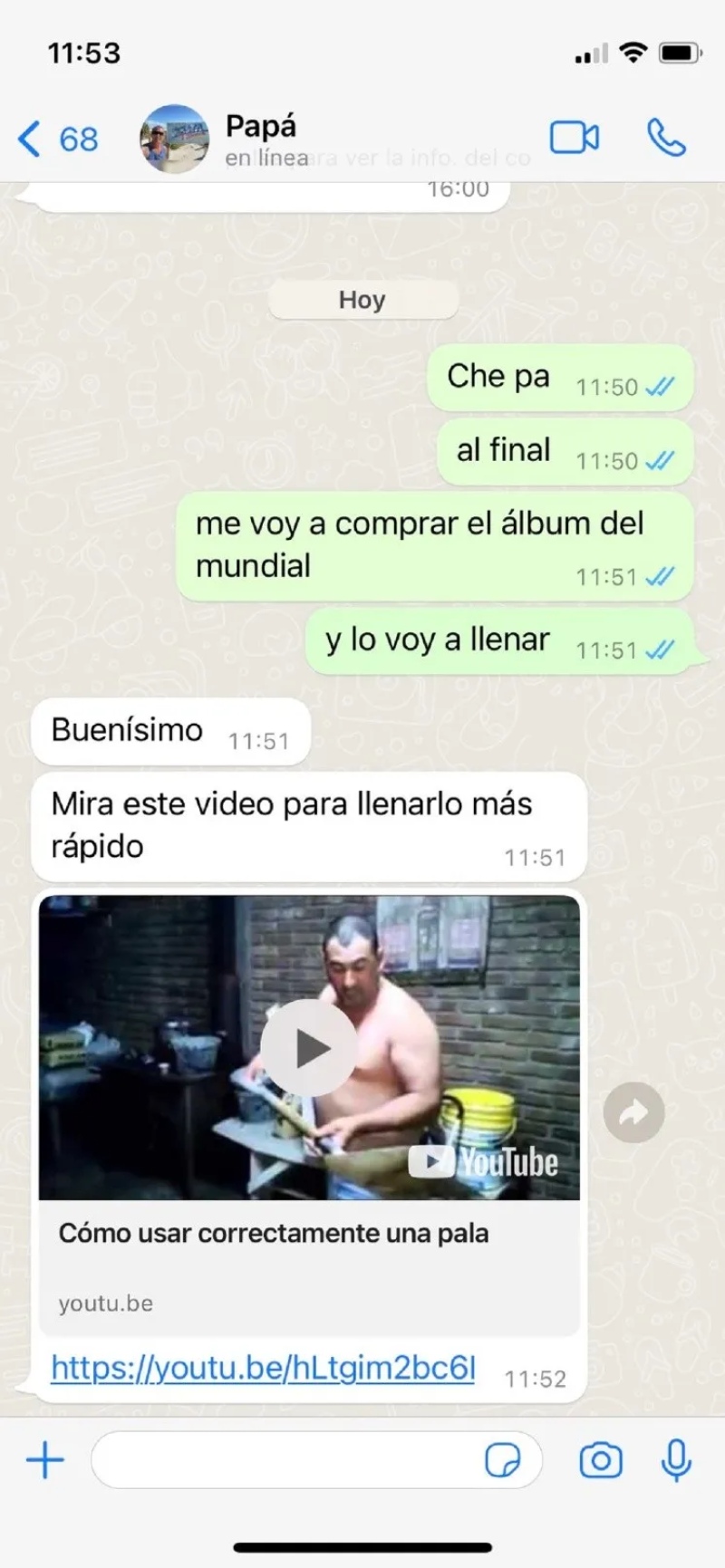 Le contó al papá que se iba a comprar el álbum del Mundial y la respuesta fue mortal