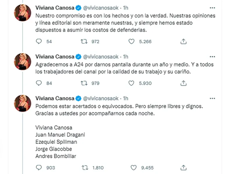 Viviana Canosa renunció