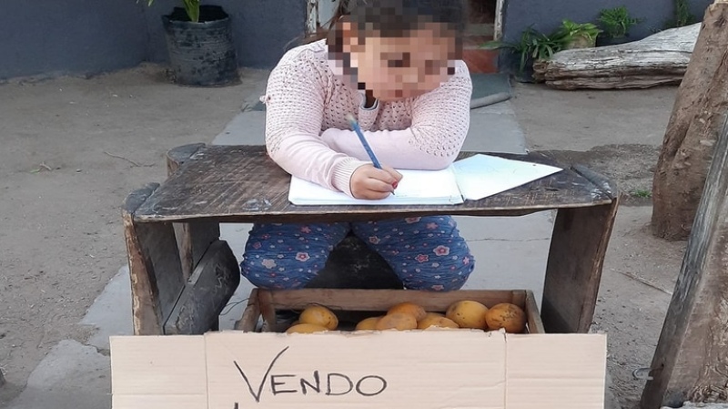 La nena de 7 años que vende limones para poder comprarse un pantalón