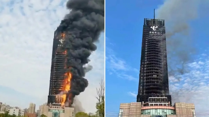 Impresionante incendio en China