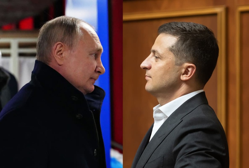 Vladimir Putin (Rusia) y Volodimir Zelensky (Ucrania)