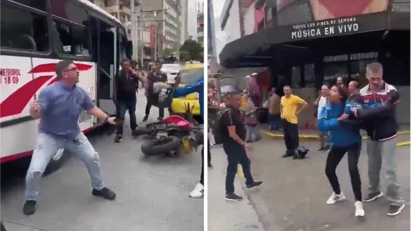 Colectivero samurai atacó a un motoquero en Medellín