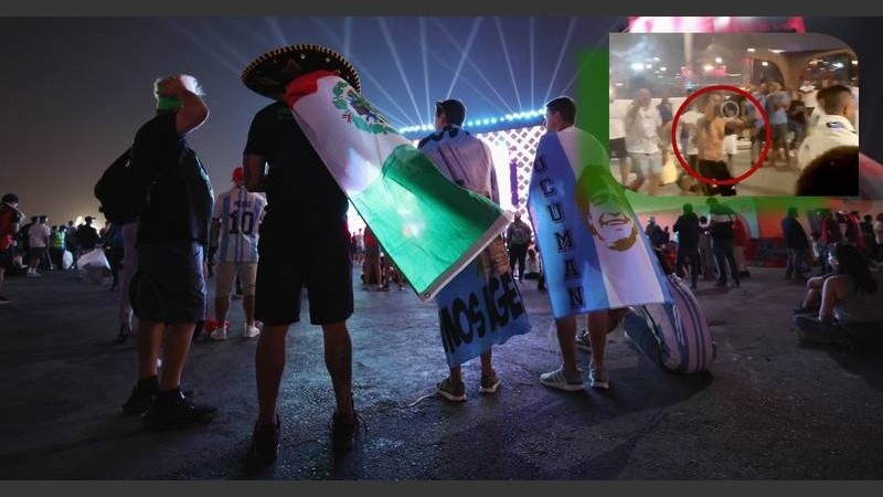 Hinchas argentinos y mexicanos se agarraron a trompadas en Qatar