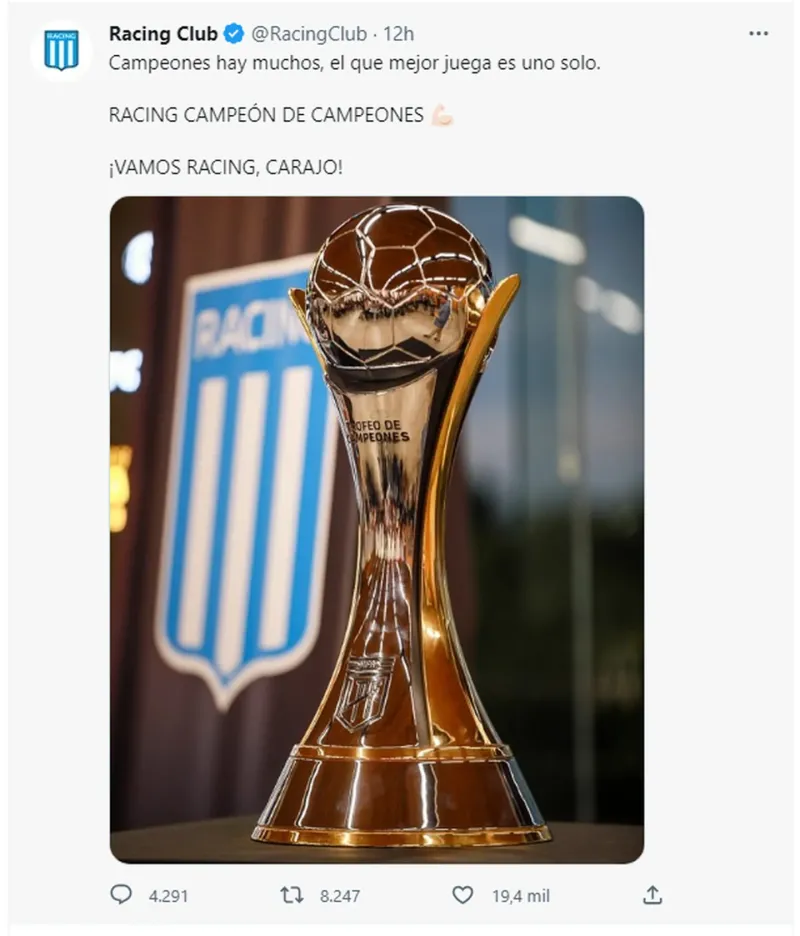 La burla de Racing a Boca