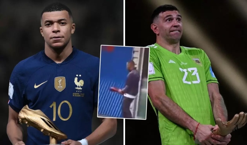 Mbappé imitó el gesto del Dibu Martínez