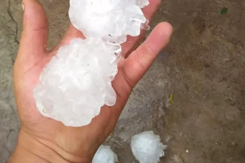 Tremenda caída de granizo en San Luis