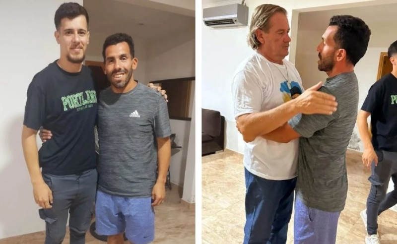 Carlos Tevez visitó a la familia de Lucio Dupuy