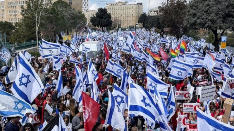 Tensión en Israel: 650.000 personas manifestando en contra de la reforma judicial