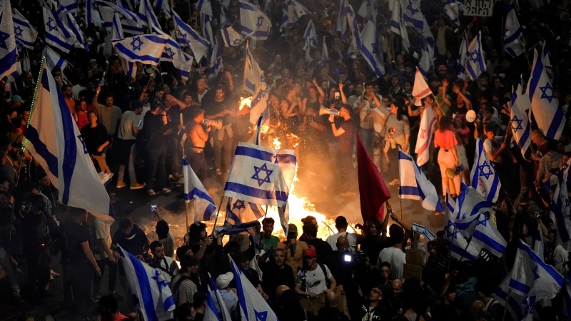 Tensión en Israel: 650.000 personas manifestando en contra de la reforma judicial