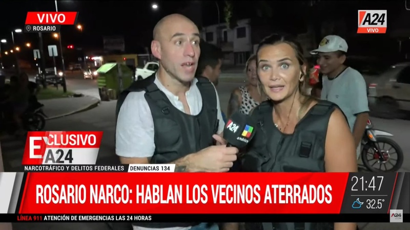 Amalia Granata estuvo en Rosario con un ”chaleco antibalas” como disfraz