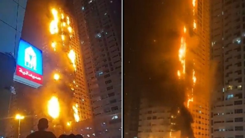 Impactante incendio en Emiratos Árabes